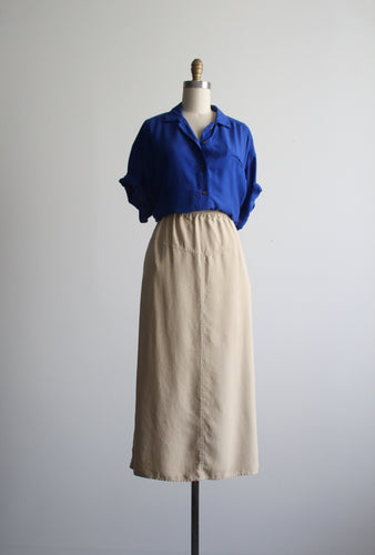 almond silk skirt