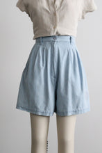 high waisted chambray shorts