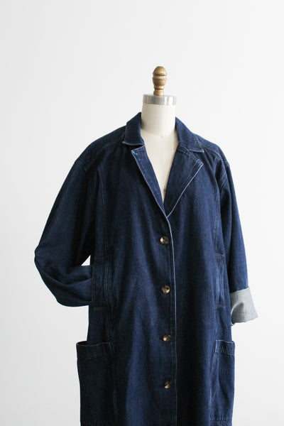 longline denim trench