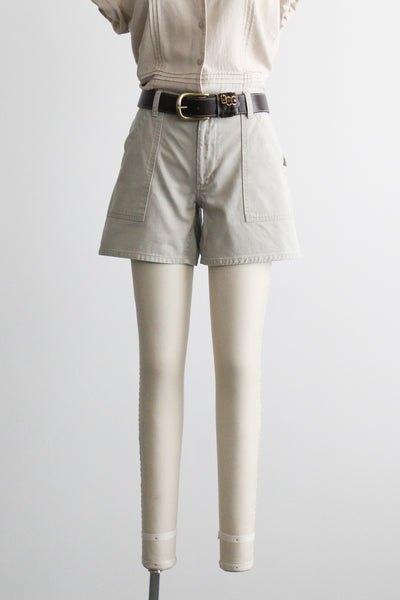 sandstone patch-pocket shorts