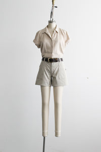 sandstone patch-pocket shorts