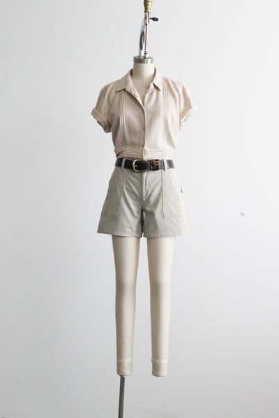 sandstone patch-pocket shorts