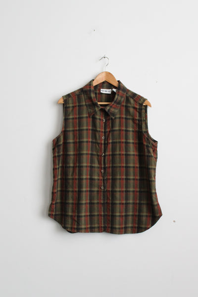 up north cotton plaid blouse