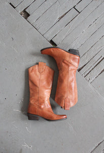 honey leather boots size 7