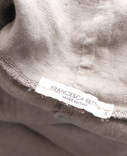 dove gray linen cowl-neck dress