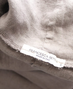 dove gray linen cowl-neck dress