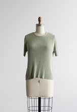 basil leaf silk rib knit tee