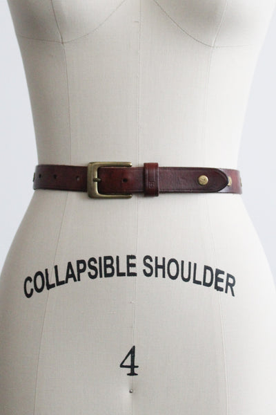 oxblood studded leather belt