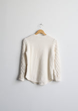 bone white cotton cable knit sweater