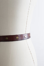 oxblood studded leather belt