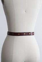 oxblood studded leather belt