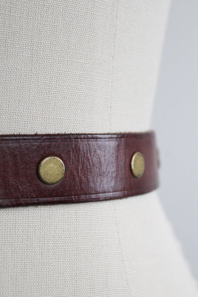 oxblood studded leather belt