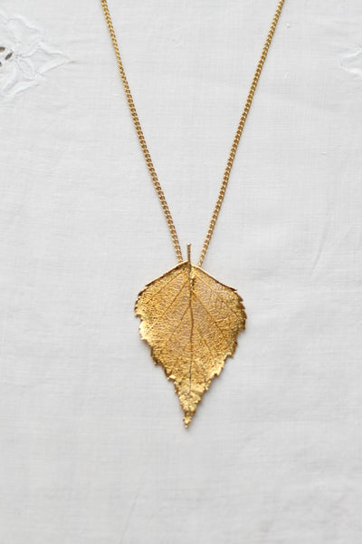 birch leaf necklace