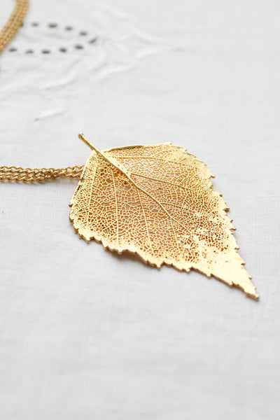 birch leaf necklace