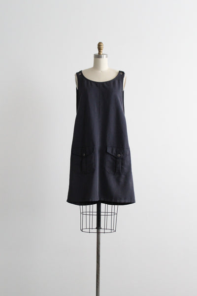 ash black apron dress