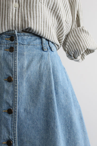 sunfaded denim maxi skirt