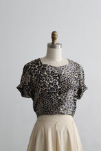 leopard print silk button up (s/m)