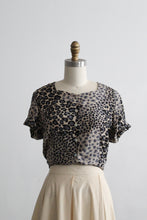 leopard print silk button up (s/m)