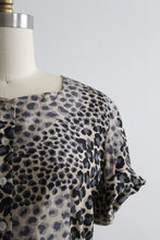 leopard print silk button up (s/m)