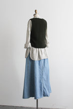 sunfaded denim maxi skirt