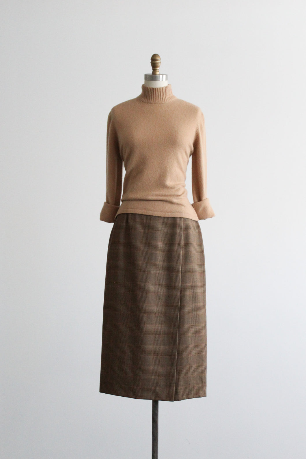 card catalog wool midi skirt