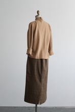 card catalog wool midi skirt