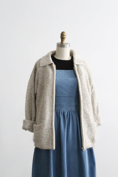 cobblestone zip-front cardigan (s/m)