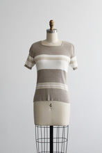 striped silk tee
