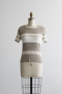 striped silk tee