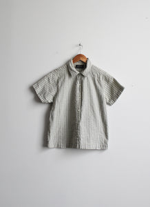 sage gingham button up