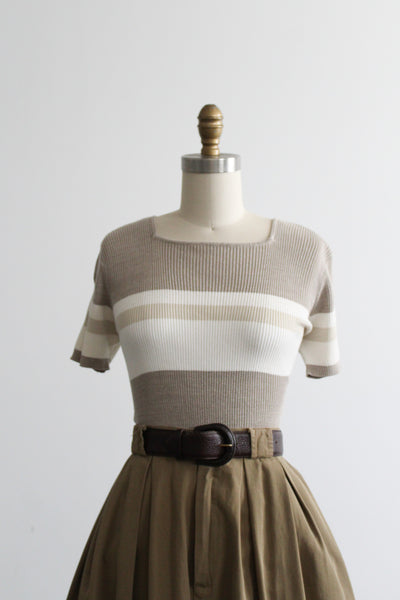 striped silk tee