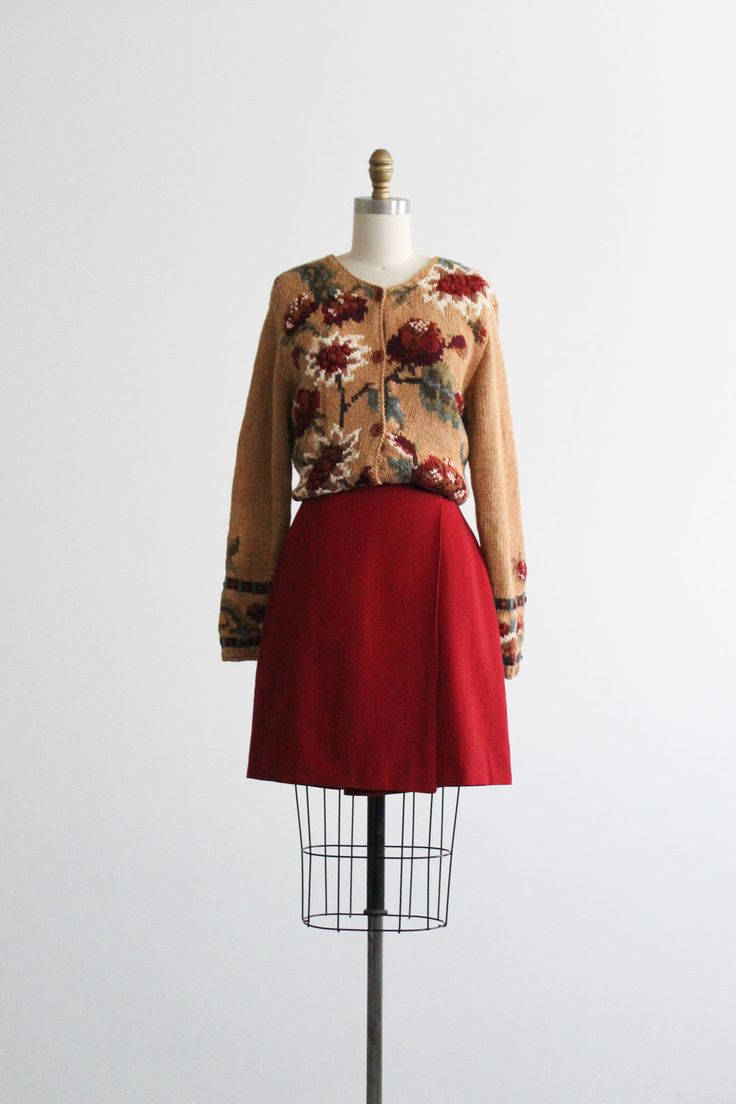 cranberry wrap skirt