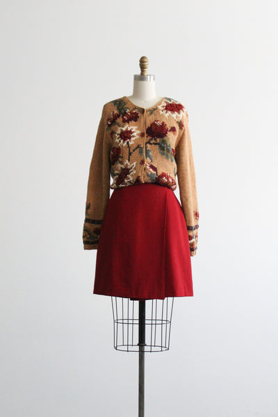 cranberry wrap skirt