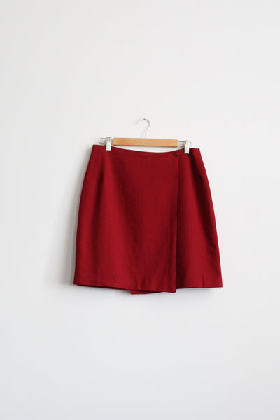 cranberry wrap skirt