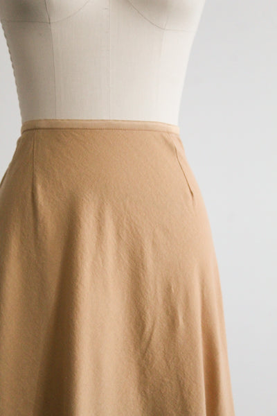 almond linen maxi skirt