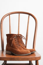 honey suede lace-up boots (sz 6)