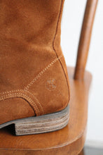 honey suede lace-up boots (sz 6)