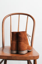honey suede lace-up boots (sz 6)