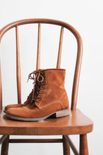 honey suede lace-up boots (sz 6)