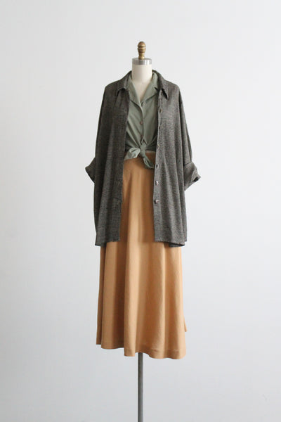 almond linen maxi skirt
