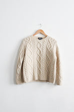 eggshell wool fisherman sweater (s)