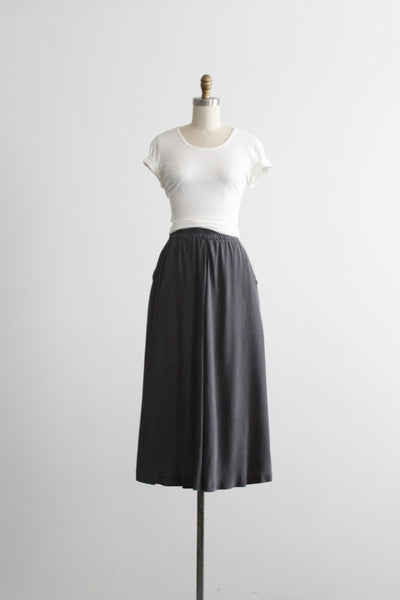 pewter silk skirt