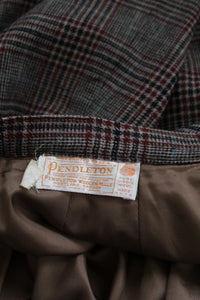 honor roll plaid wool midi skirt