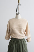 basketweave straw cotton sweater