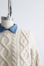 eggshell wool fisherman sweater (s)