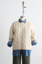 eggshell wool fisherman sweater (s)