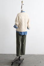 eggshell wool fisherman sweater (s)