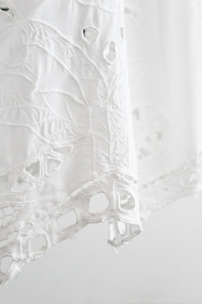 white cutwork skirt