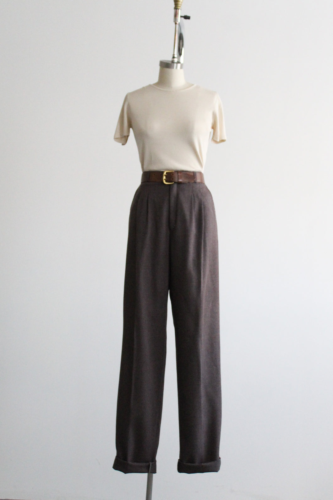 aubergine high rise trousers