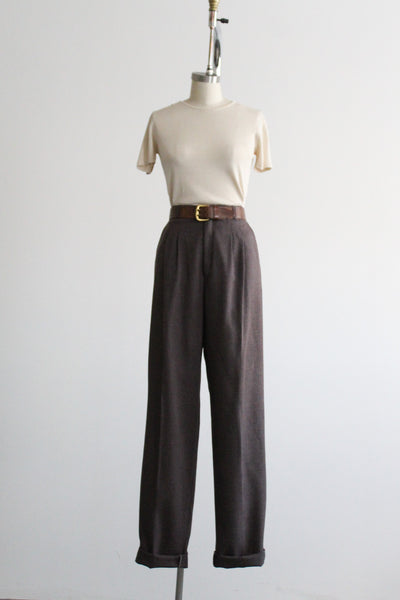 aubergine high rise trousers